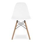 White And Natural Heavy Duty Plastic And Wood Dining Side Chair  Warm Home View