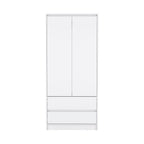 71" White Wood Two Door Two Drawer Combo Dresser  Warm Home View