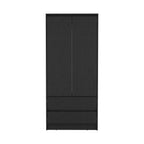 71" Black Wood Two Door Two Drawer Combo Dresser  Warm Home View