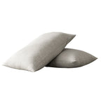 Set of Two Light Gray Linen Standard Pillowcases  Warm Home View