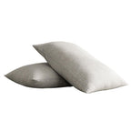 Set of Two Light Gray Linen Standard Pillowcases  Warm Home View