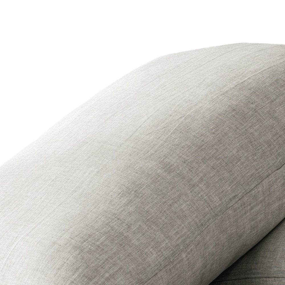 Set of Two Light Gray Linen Standard Pillowcases  Warm Home View