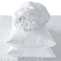Four Piece White Linen Queen Sheet Set  Warm Home View