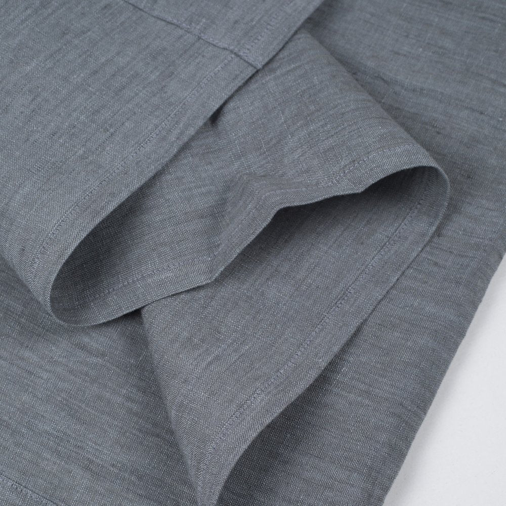 Slate Gray Linen Full Double Flat Sheet  Warm Home View