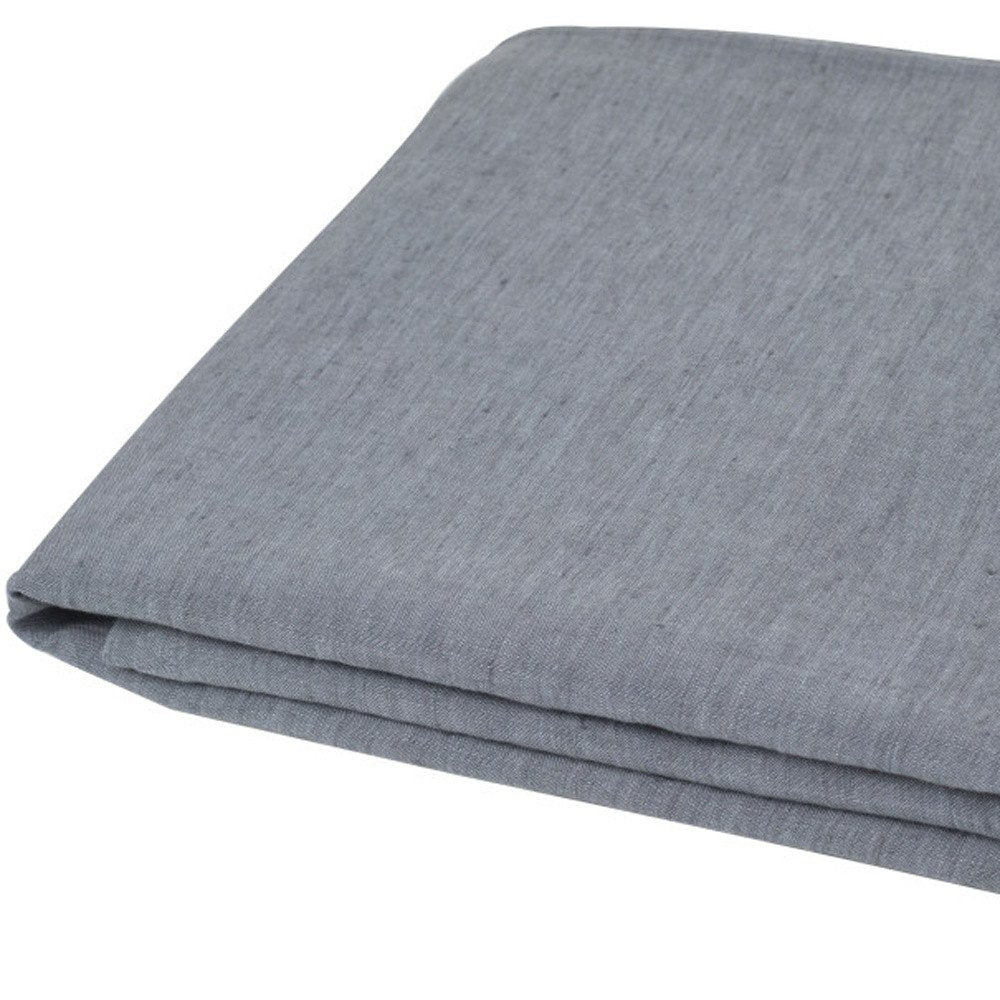 Slate Gray Linen Full Double Flat Sheet  Warm Home View