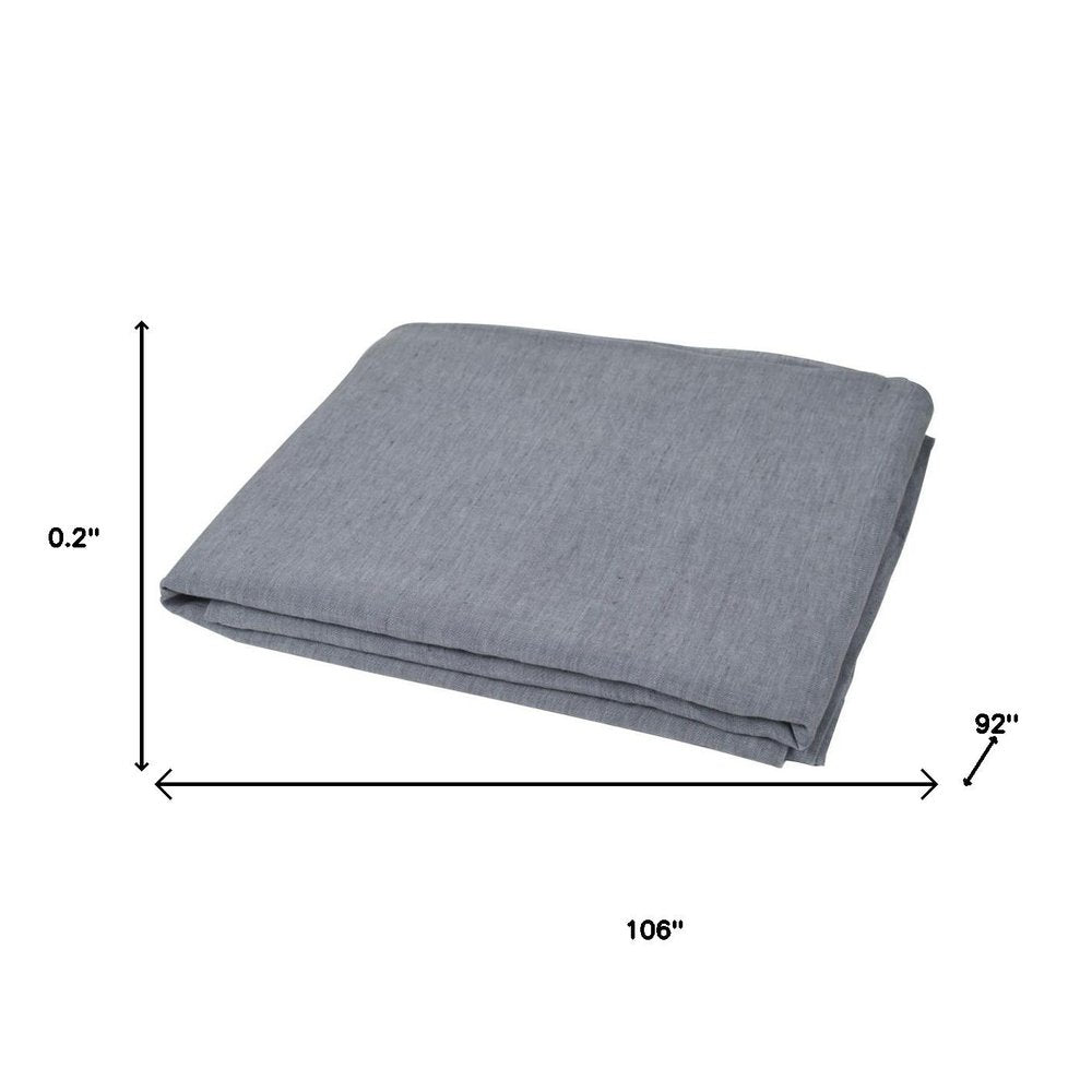 Slate Gray Linen Full Double Flat Sheet  Warm Home View
