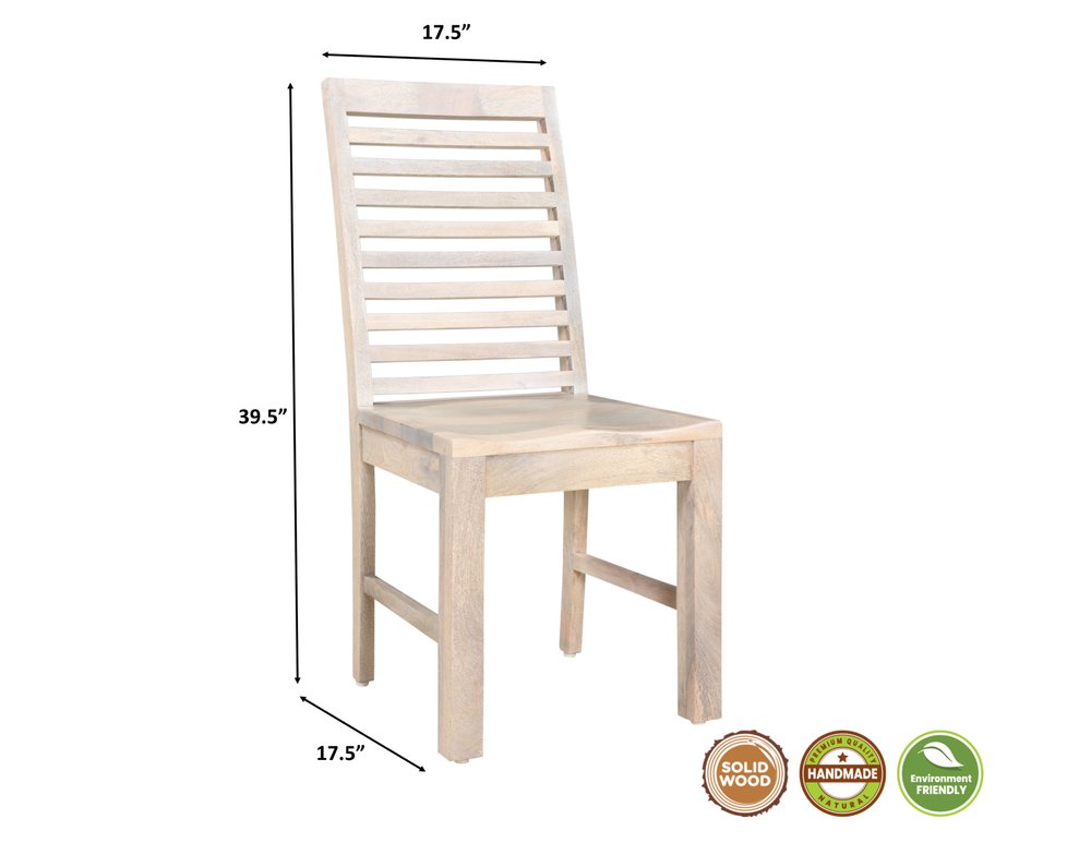 White Wood Ladder Back Dining Side Chairs - Set of 2  Warm Home View