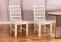 White Wood Ladder Back Dining Side Chairs - Set of 2  Warm Home View