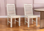 White Wood Ladder Back Dining Side Chairs - Set of 2  Warm Home View