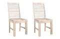 Set of Two White Wood Ladder Back Dining Side Chairs  Warm Home View