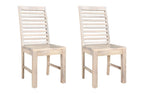 Set of Two White Wood Ladder Back Dining Side Chairs  Warm Home View