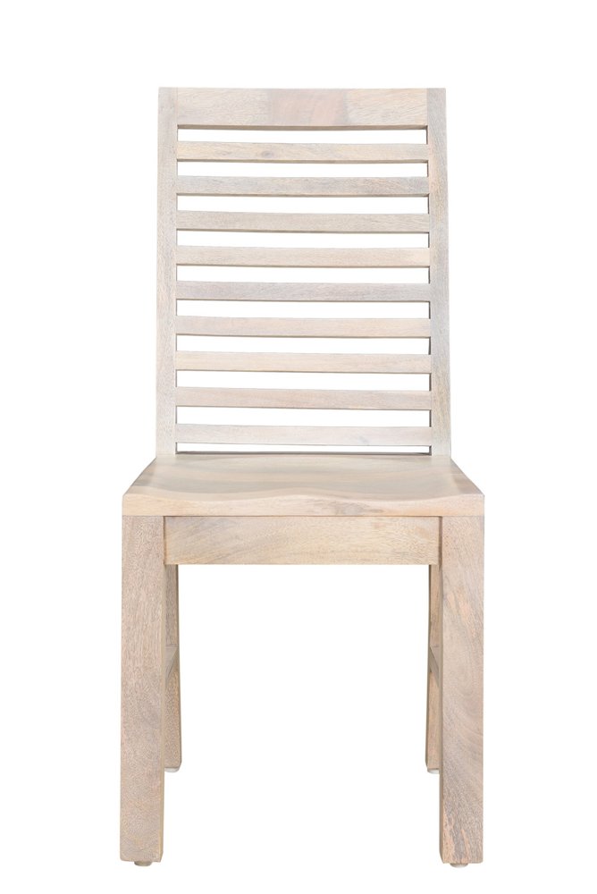 Set of Two White Wood Ladder Back Dining Side Chairs  Warm Home View