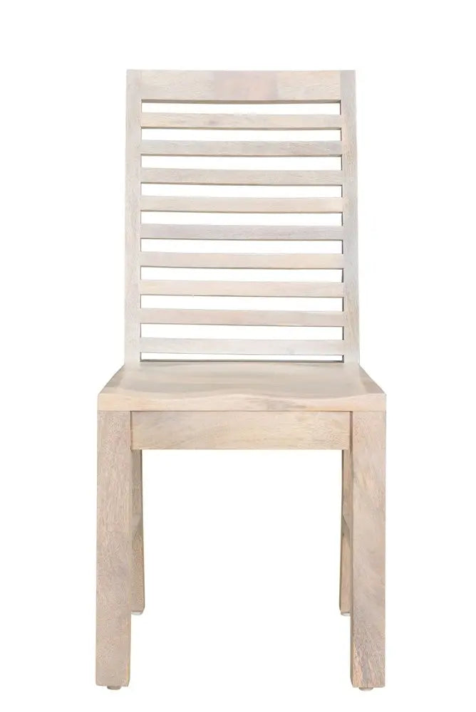 White Wood Ladder Back Dining Side Chairs - Set of 2  Warm Home View