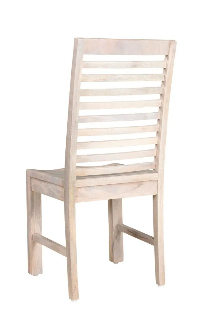 White Wood Ladder Back Dining Side Chairs - Set of 2  Warm Home View