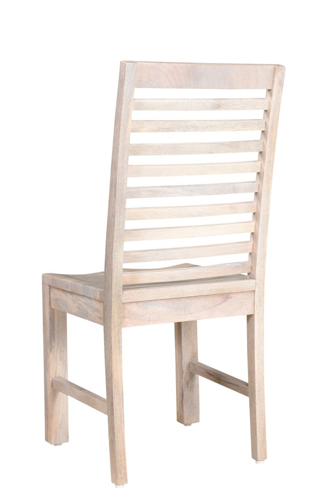Set of Two White Wood Ladder Back Dining Side Chairs  Warm Home View