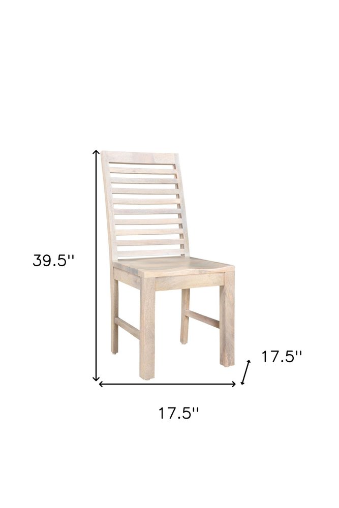 Set of Two White Wood Ladder Back Dining Side Chairs  Warm Home View