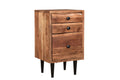 30" Brown Solid Wood Three Drawer Live Edge Filing Cabinet  Warm Home View