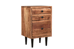 30" Brown Solid Wood Three Drawer Live Edge Filing Cabinet  Warm Home View