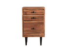 30" Brown Solid Wood Three Drawer Live Edge Filing Cabinet  Warm Home View