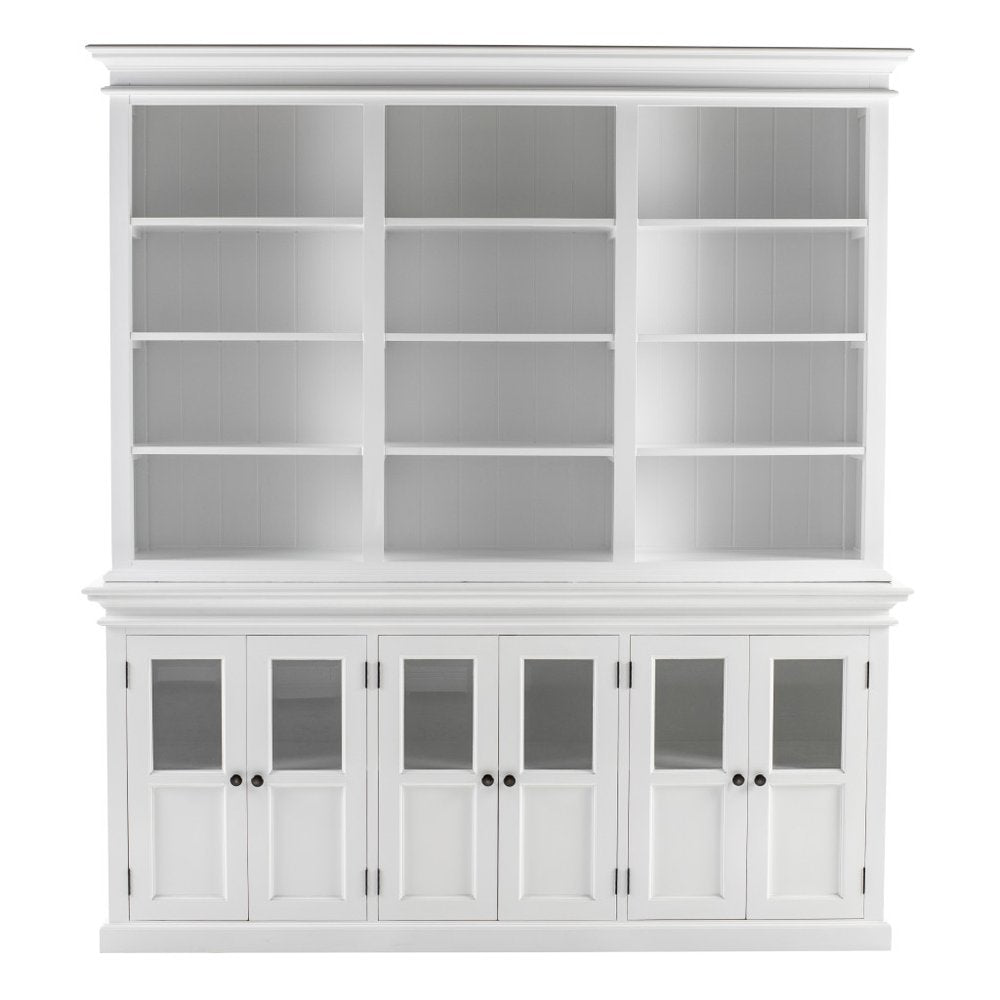 87" Antiqued White Solid Wood Pantry Or Storage Closet  Warm Home View