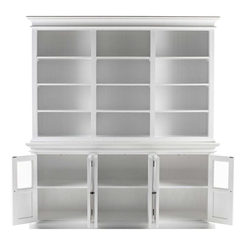 87" Antiqued White Solid Wood Pantry Or Storage Closet  Warm Home View