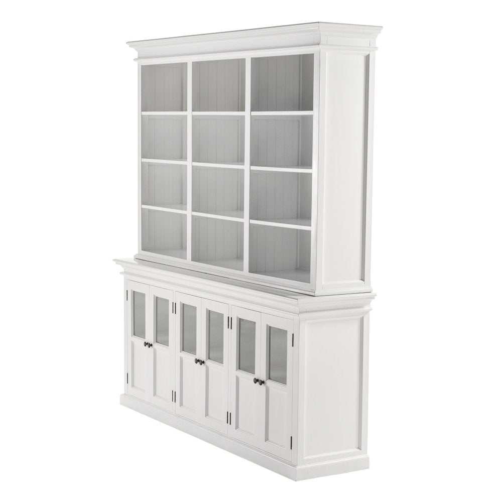 87" Antiqued White Solid Wood Pantry Or Storage Closet  Warm Home View