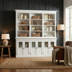 87" Antiqued White Solid Wood Pantry Or Storage Closet  Warm Home View