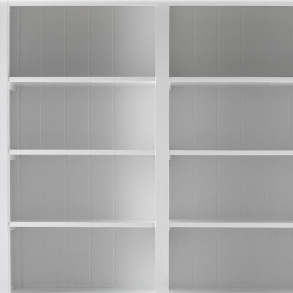 87" Antiqued White Solid Wood Pantry Or Storage Closet  Warm Home View