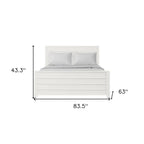 White Shiplap Queen Bed - White Solid Wood - 1 Piece  Warm Home View
