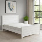 White Shiplap Queen Bed - White Solid Wood - 1 Piece  Warm Home View