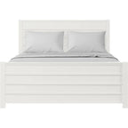 White Shiplap Queen Bed - White Solid Wood - 1 Piece  Warm Home View