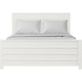 White Shiplap Texture Solid Wood Queen Bed Frame  Warm Home View
