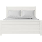 White Shiplap Texture Solid Wood Queen Bed Frame  Warm Home View