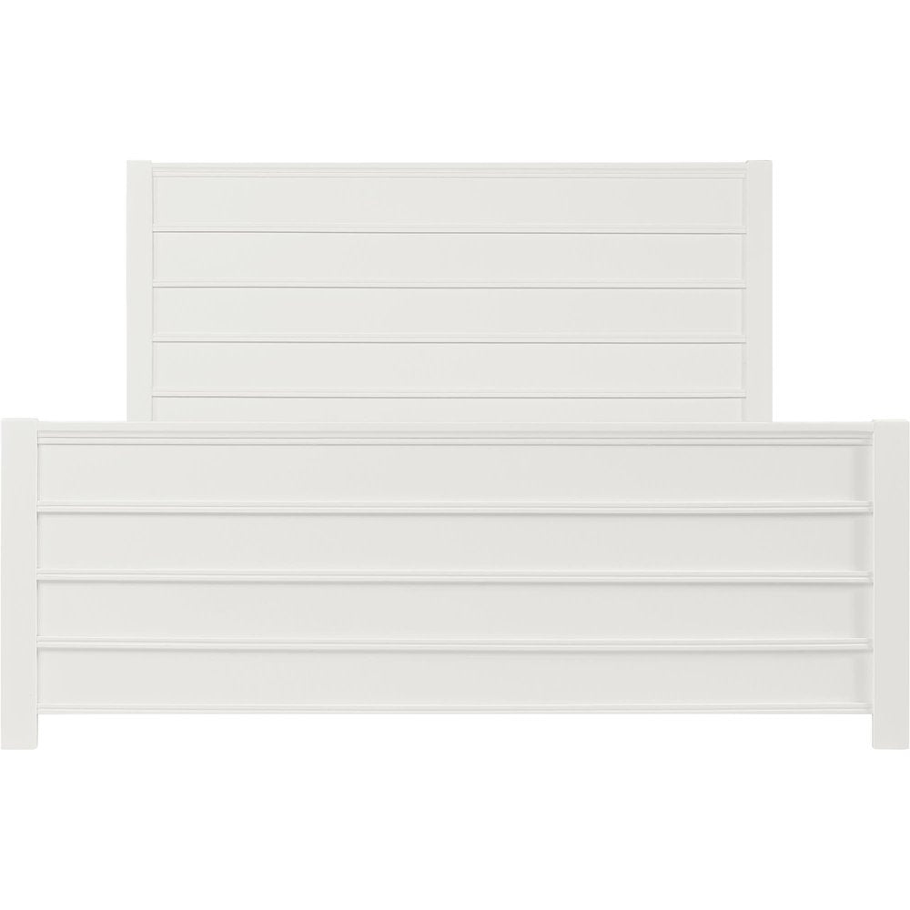 White Shiplap Texture Solid Wood Queen Bed Frame  Warm Home View