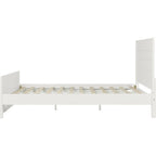 White Shiplap Texture Solid Wood Queen Bed Frame  Warm Home View