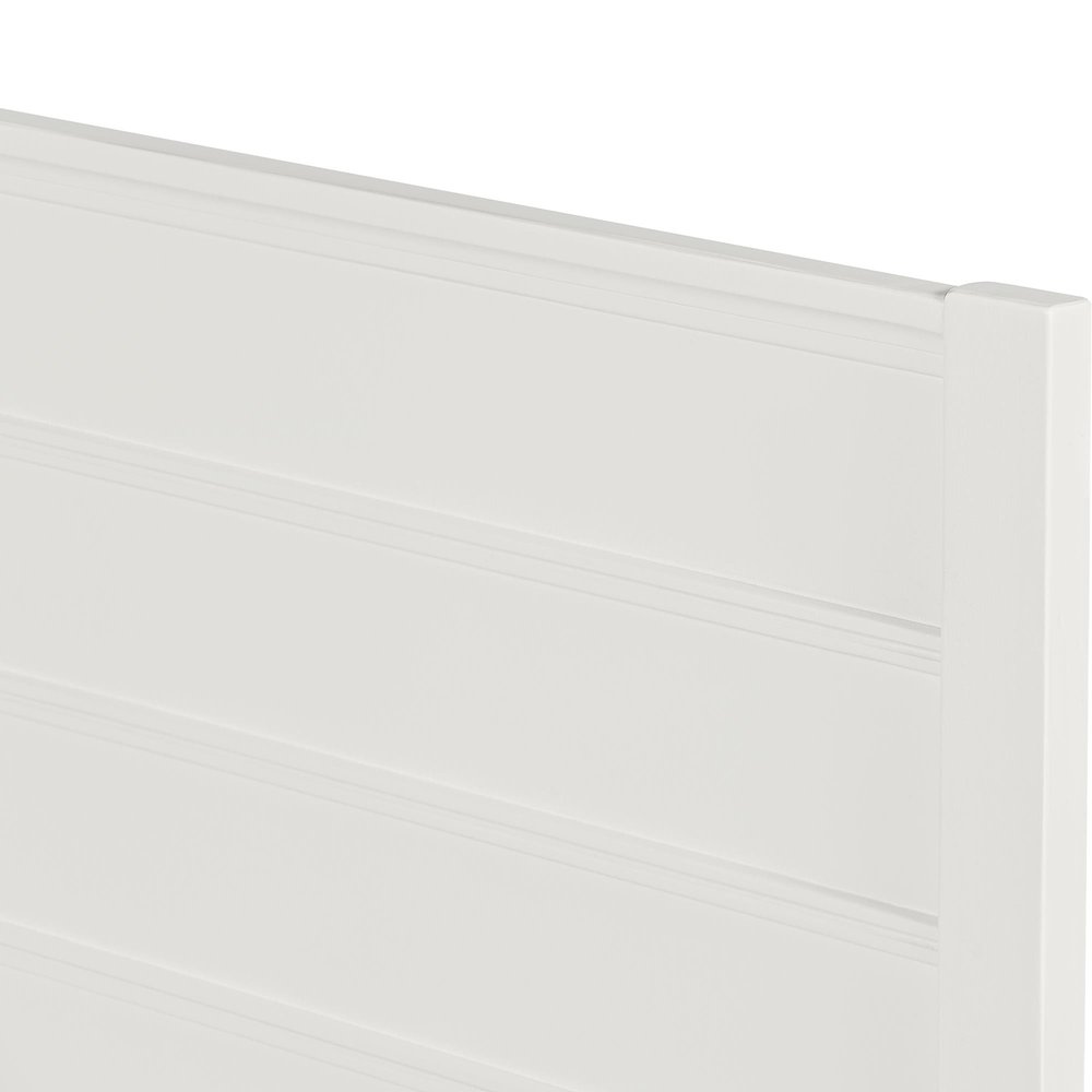 White Shiplap Texture Solid Wood Queen Bed Frame  Warm Home View