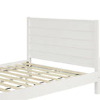 White Shiplap Queen Bed - White Solid Wood - 1 Piece  Warm Home View