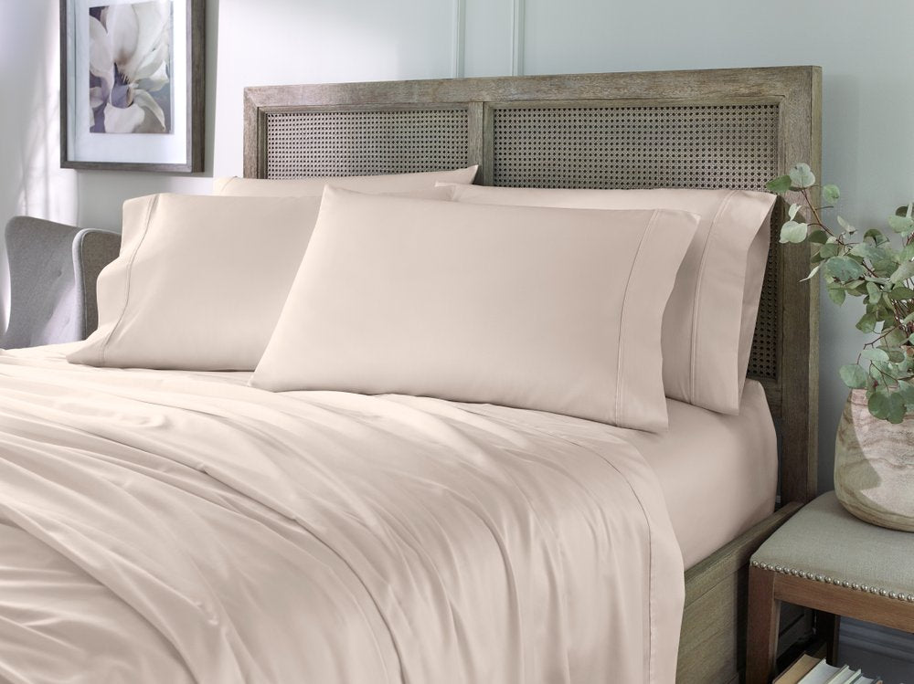 Six Piece Blush Tencel Lyocell King Sheet Set  Warm Home View