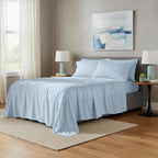 Six Piece Powder Blue Tencel Lyocell Queen Sheet Set  Warm Home View