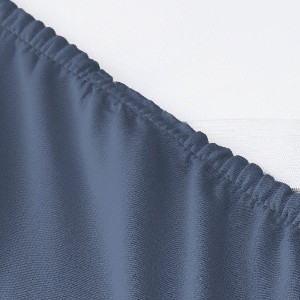 Six Piece Blue Tencel Lyocell Queen Sheet Set  Warm Home View