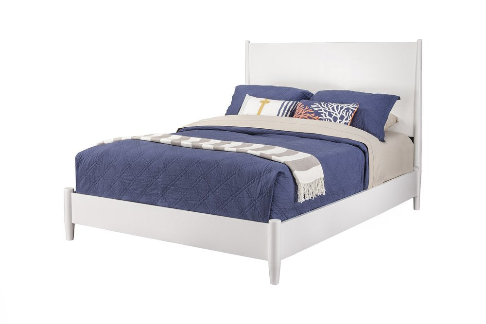 White Solid Wood King Bed Frame  Warm Home View