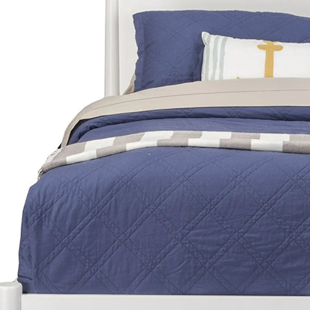 White Solid Wood King Bed - White Mahogany - 1 Piece  Warm Home View