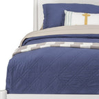 White Solid Wood King Bed Frame  Warm Home View
