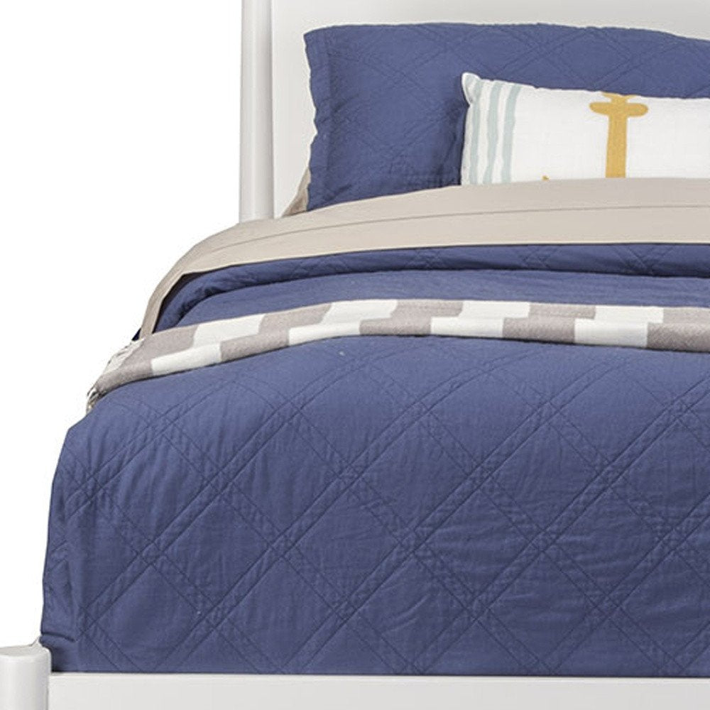 White Solid Wood King Bed Frame  Warm Home View