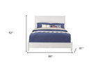 White Solid Wood King Bed Frame  Warm Home View