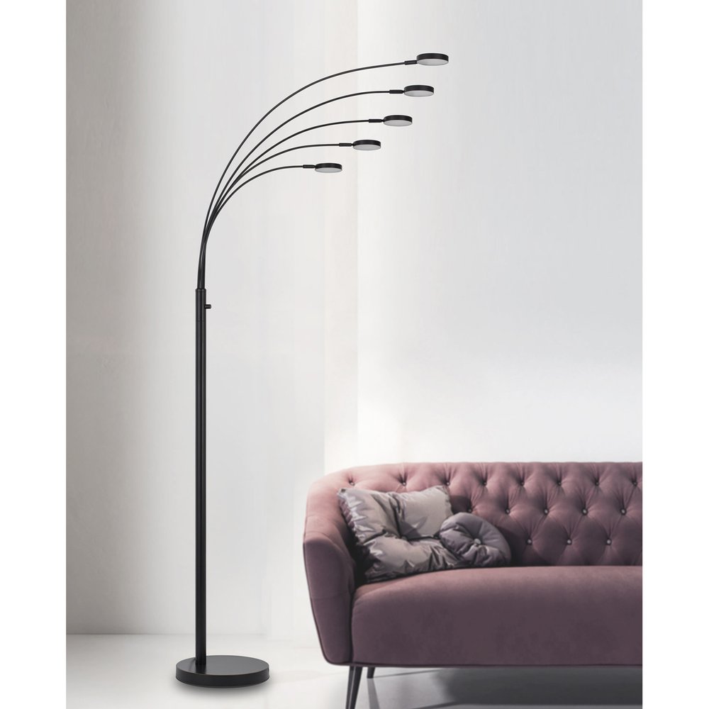 82" Bronze Five Light Led Arc Floor Lamp  Warm Home View