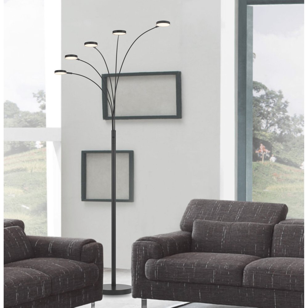 82" Bronze Five Light Led Arc Floor Lamp  Warm Home View