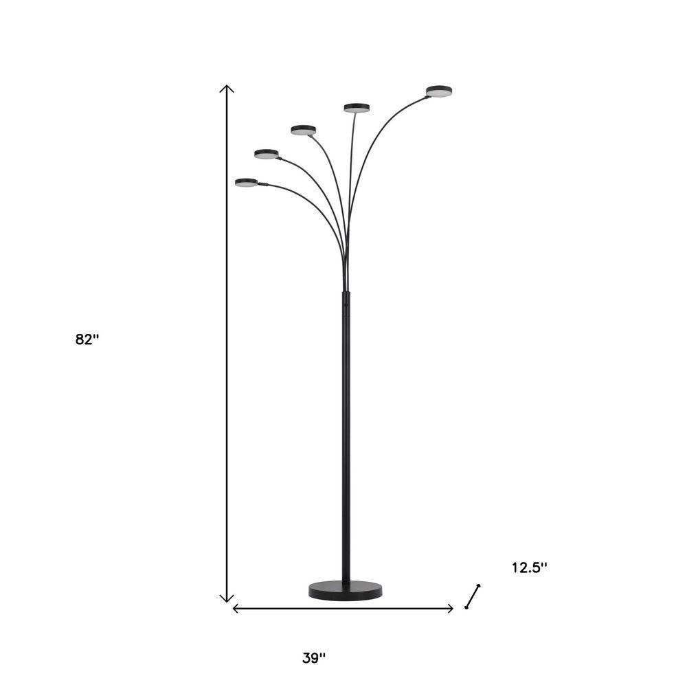 82" Bronze Five Light Led Arc Floor Lamp  Warm Home View