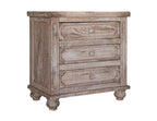 31" Brown Solid Wood Three Drawer Nightstand  Warm Home View