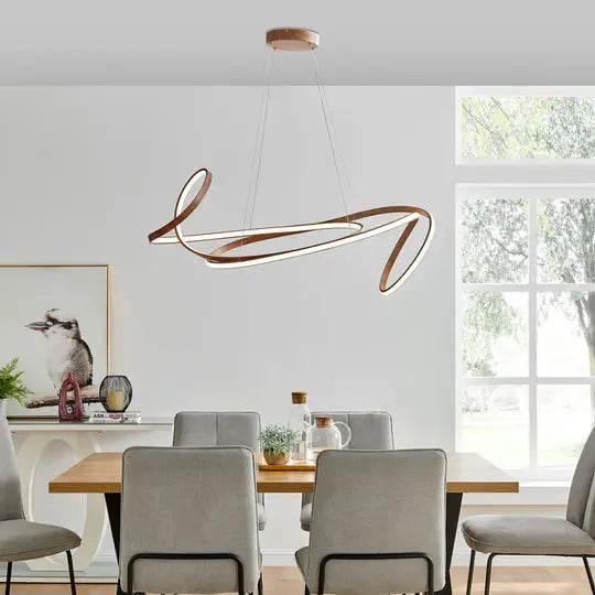Moscow LED Chandelier // Light Wood  Warm Home View